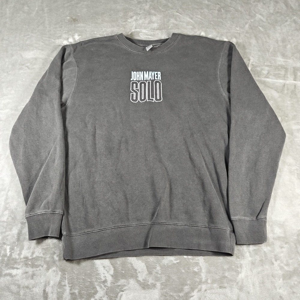 John Mayer Solo Sweatshirt Mens Large Embroidered Music Tour Concert Pullover